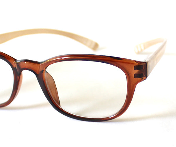 ネックリーダーズ  ウェリントン バイカラー（クリアブラウン×シャイニーベージュ）