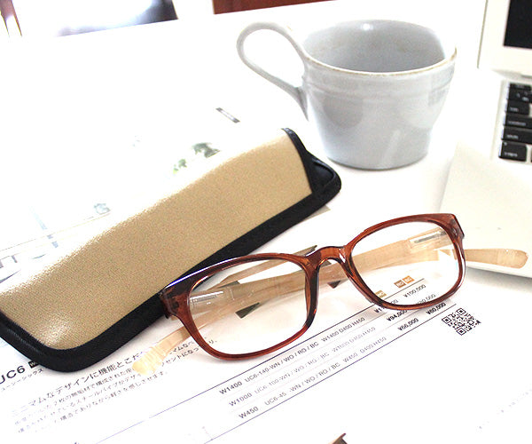 ネックリーダーズ  ウェリントン バイカラー（クリアブラウン×シャイニーベージュ）