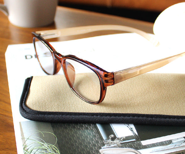 ネックリーダーズ  ウェリントン バイカラー（クリアブラウン×シャイニーベージュ）