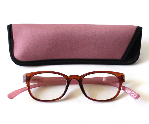 ネックリーダーズ  ウェリントン バイカラー（クリアブラウン×ピンク）