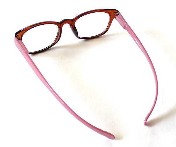 ネックリーダーズ  ウェリントン バイカラー（クリアブラウン×ピンク）