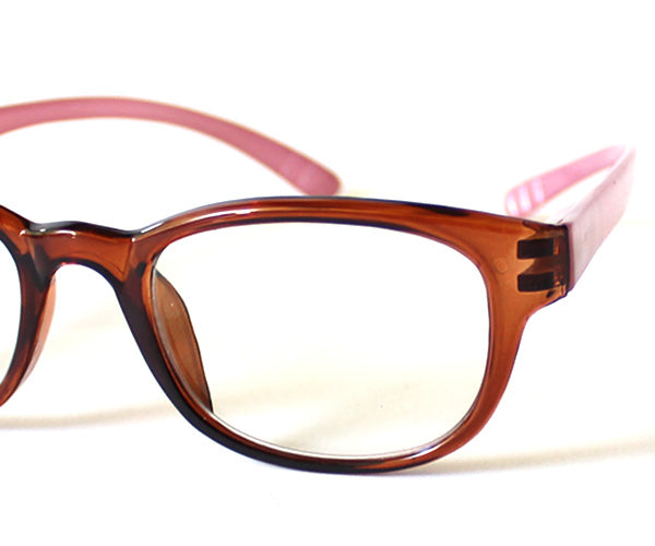 ネックリーダーズ  ウェリントン バイカラー（クリアブラウン×ピンク）