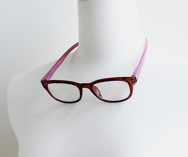 ネックリーダーズ  ウェリントン バイカラー（クリアブラウン×ピンク）