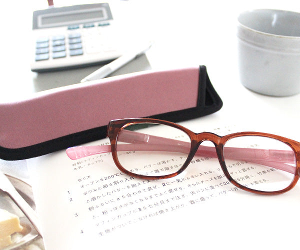 ネックリーダーズ  ウェリントン バイカラー（クリアブラウン×ピンク）