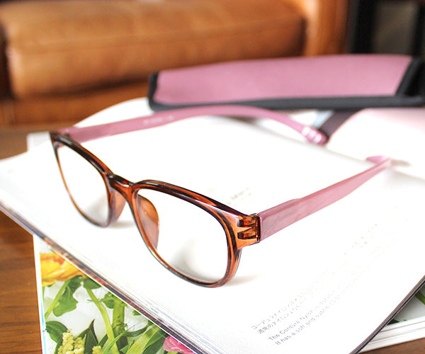 ネックリーダーズ  ウェリントン バイカラー（クリアブラウン×ピンク）